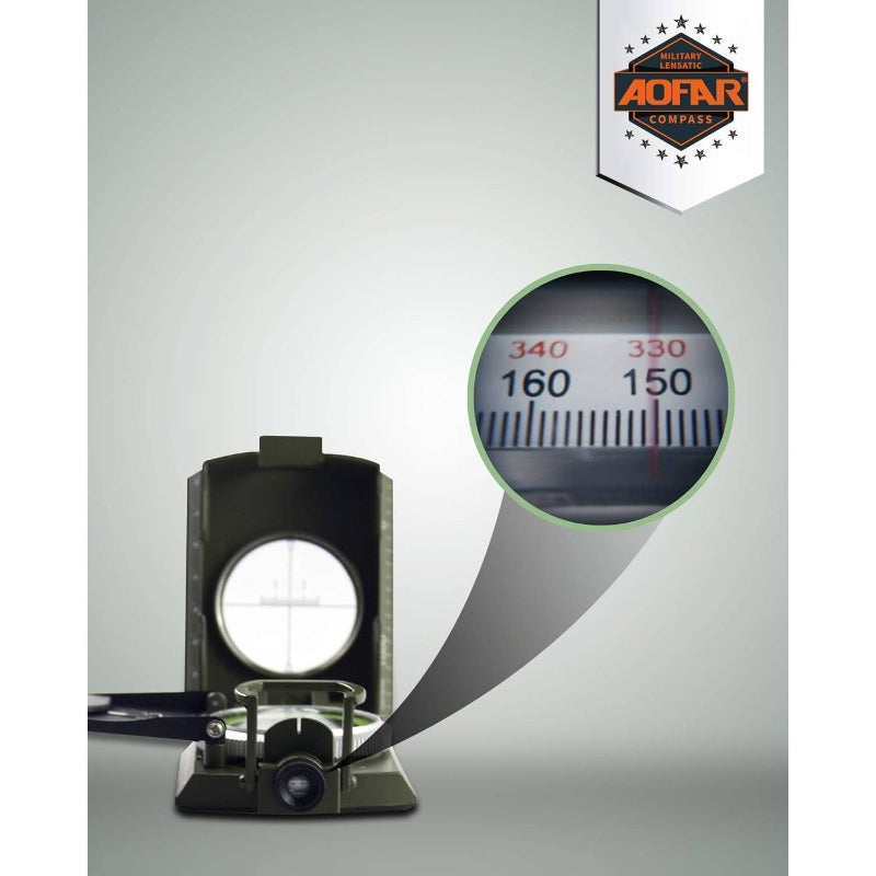 Lensatic Compass With Inclinometer And Waterproof Sight