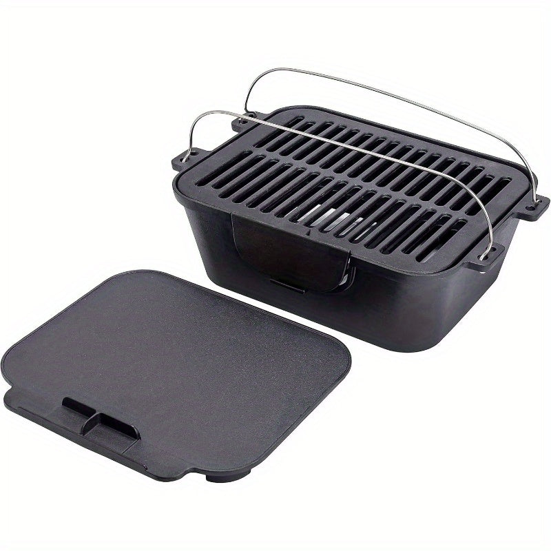 Heavy Duty Preseasoned Cast Iron Grill Indoor Outdoor