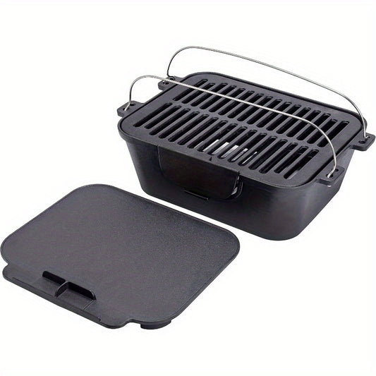 Heavy Duty Preseasoned Cast Iron Grill Indoor Outdoor