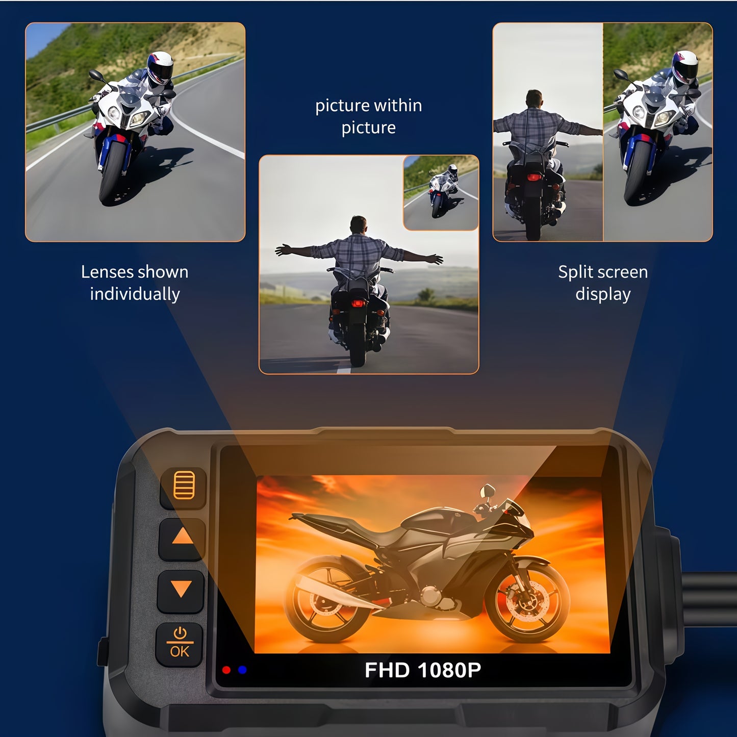 Front And Rear Car Dash Camera 1080P Wide Angle Recording