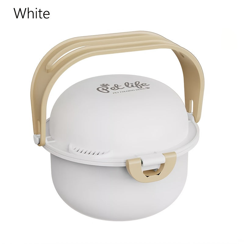 Portable Foldable Pet Travel Bowl With Secure Lid Design