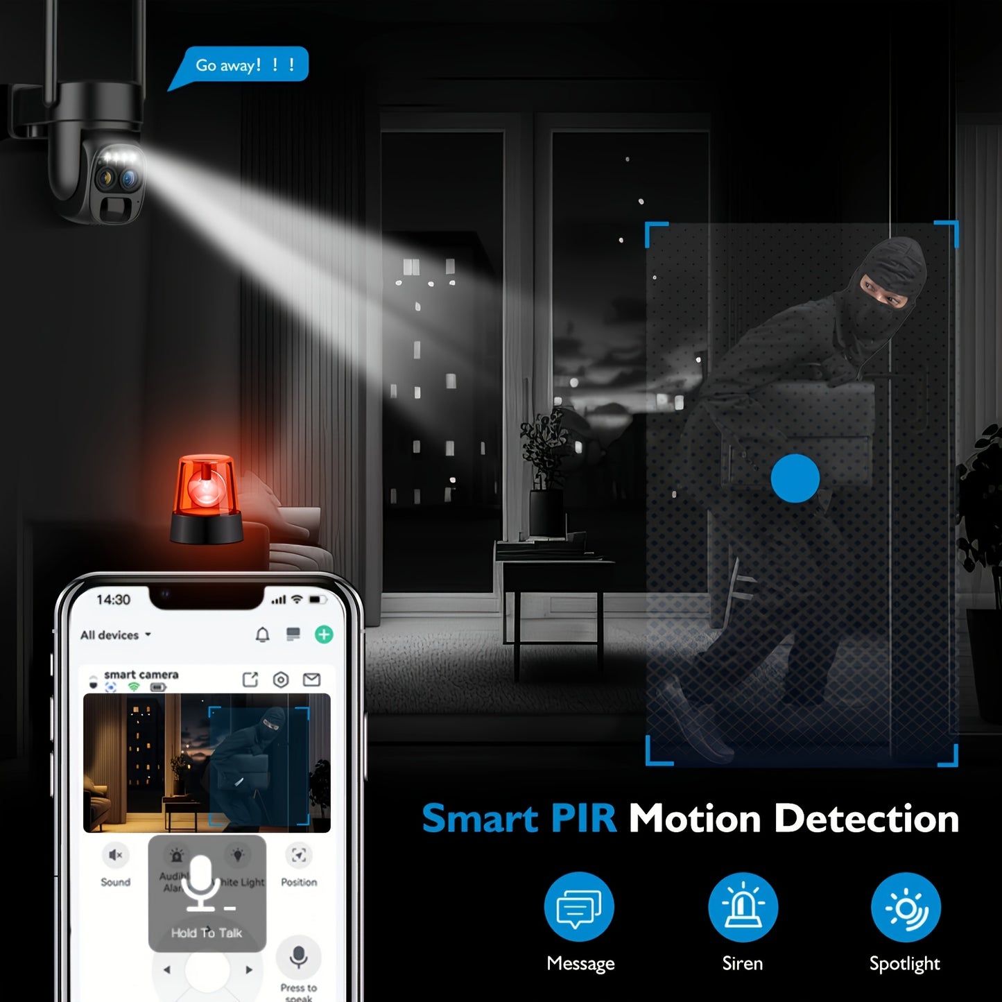 Hawkray 360 Degree Solar Powered WiFi Security Camera System