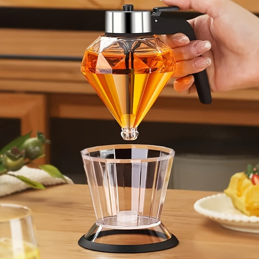 Stylish Glass Honey Dispenser No Drip With Scoop For Syrup