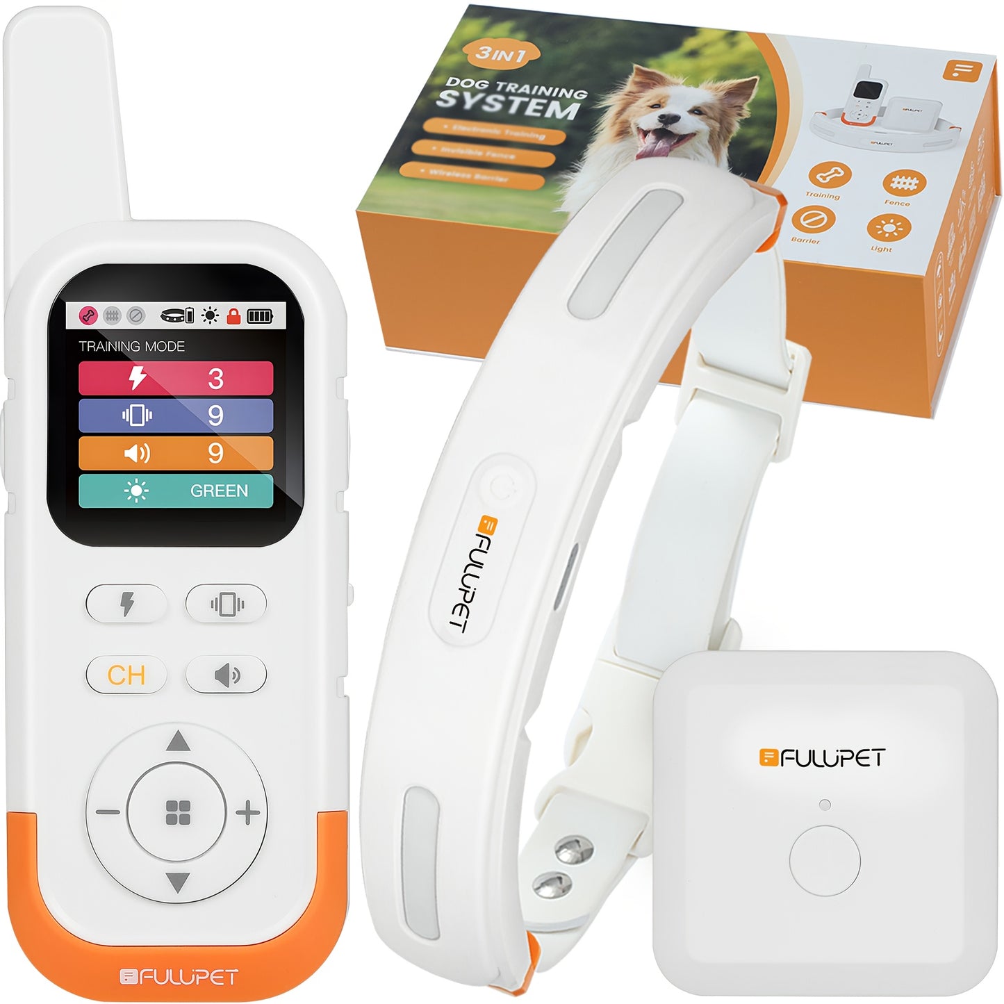 Wireless Dog Fence System With Remote And Adjustable Collar