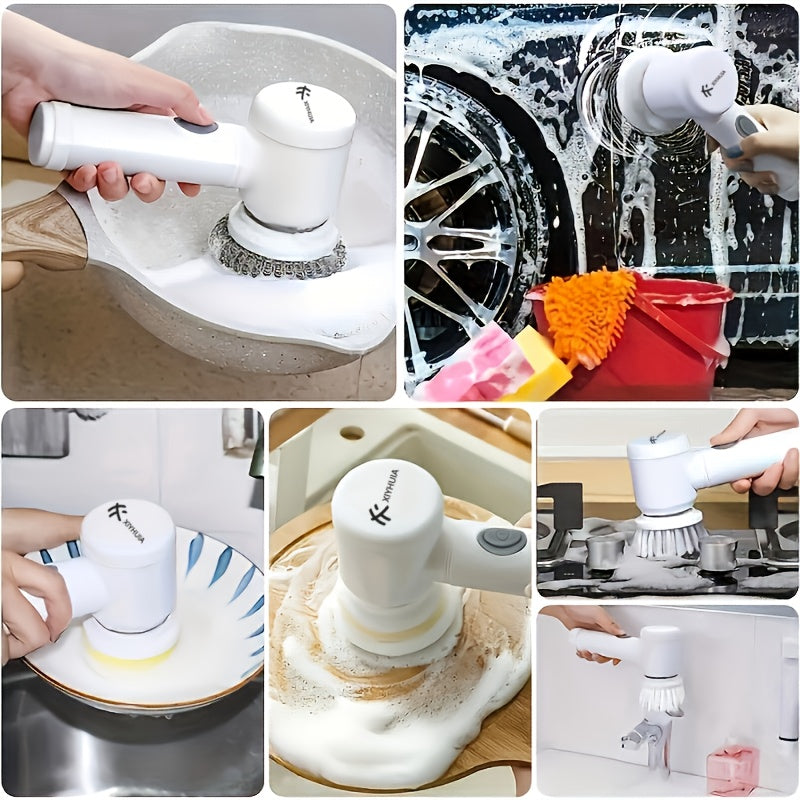 XIYHUIA Electric Cleaning Brush Set 8pc 5 Modes Cordless