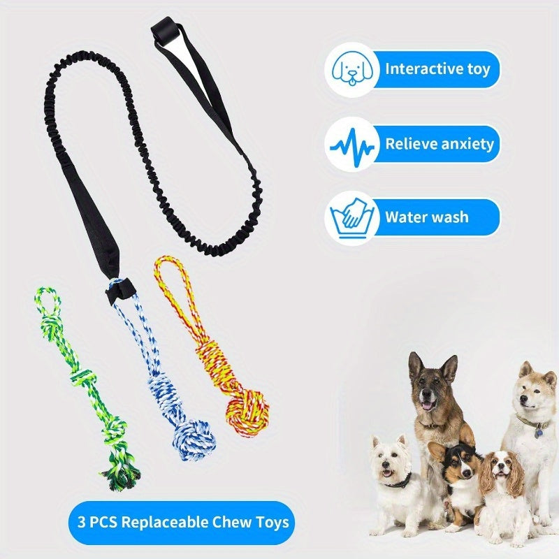 Heavy Duty Spring Pole Dog Rope Toy With Bungee System