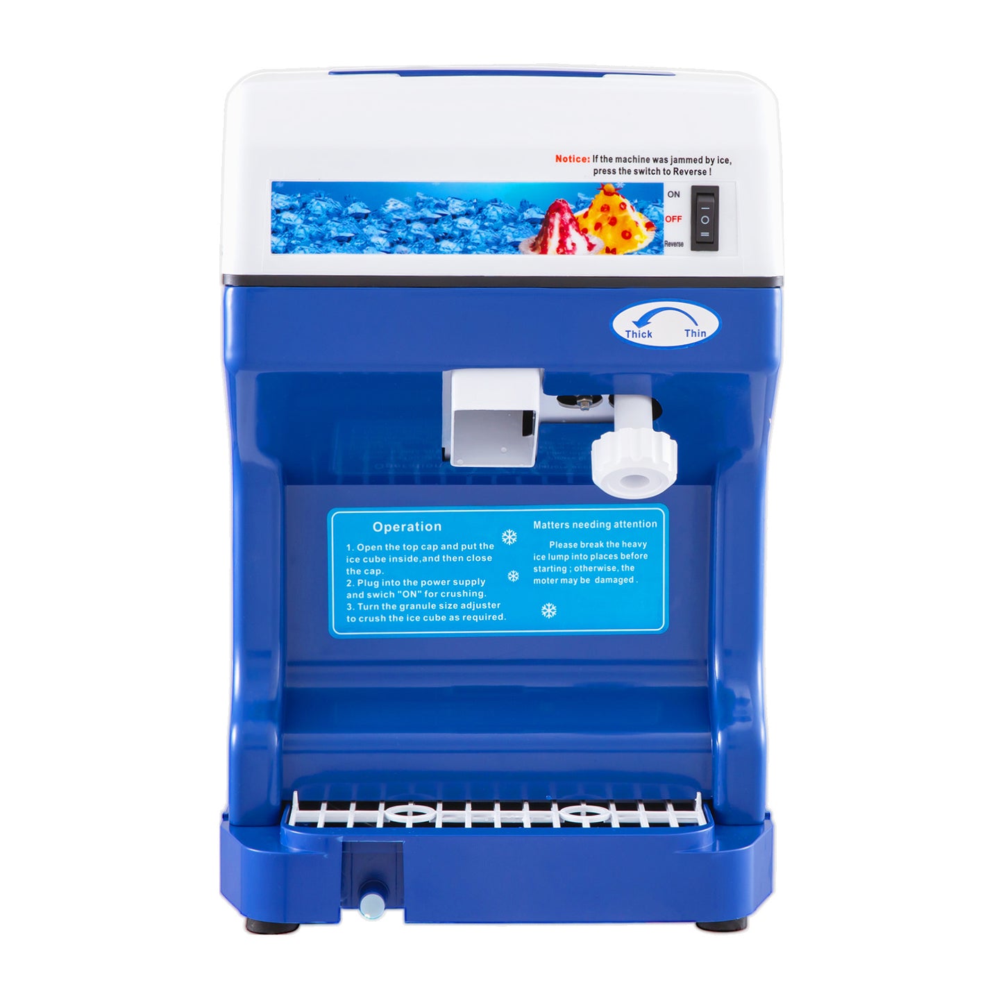 110V Electric Ice Shaver Tabletop With Adjustable Texture