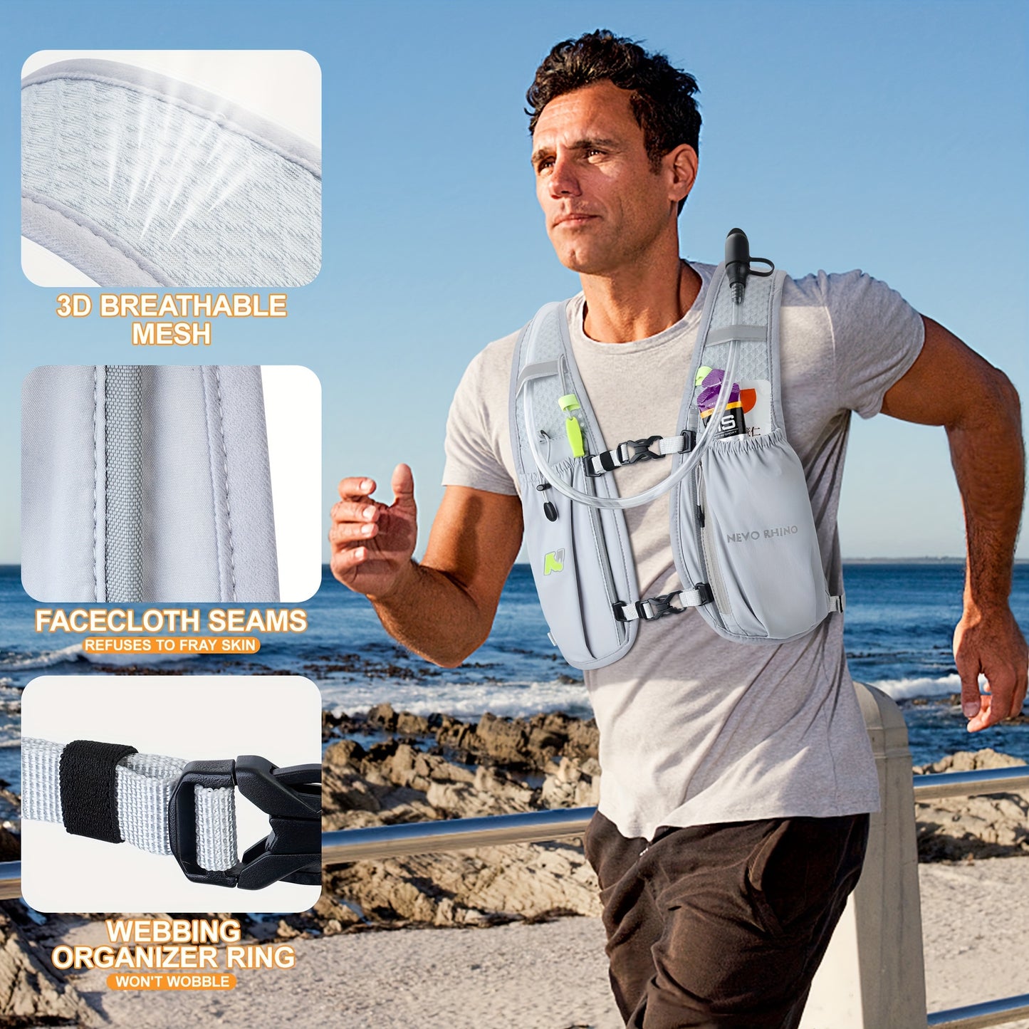 Hydration Running Vest With Water Bladder Lightweight Pack