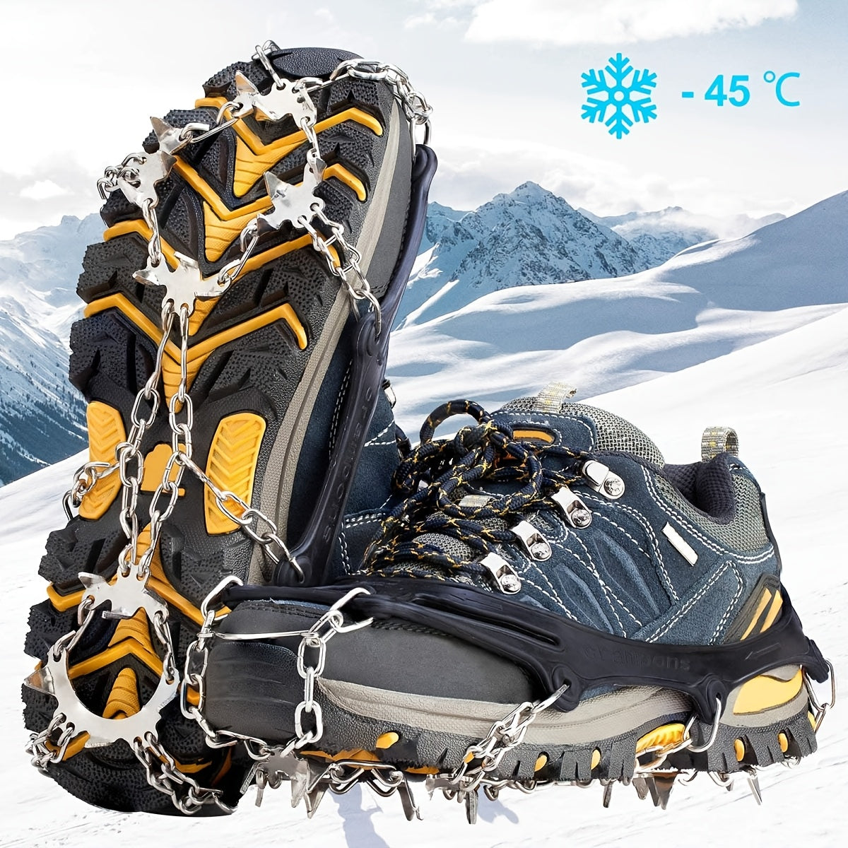 Ground Grip Crampons With Stainless Steel Spikes For Boots