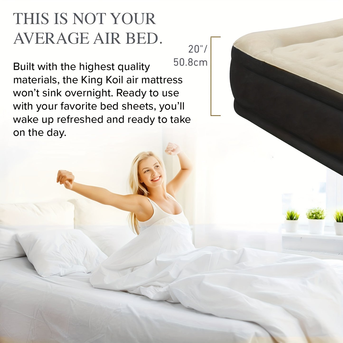 Deluxe Double Inflatable Mattress With Built In Pump Camping