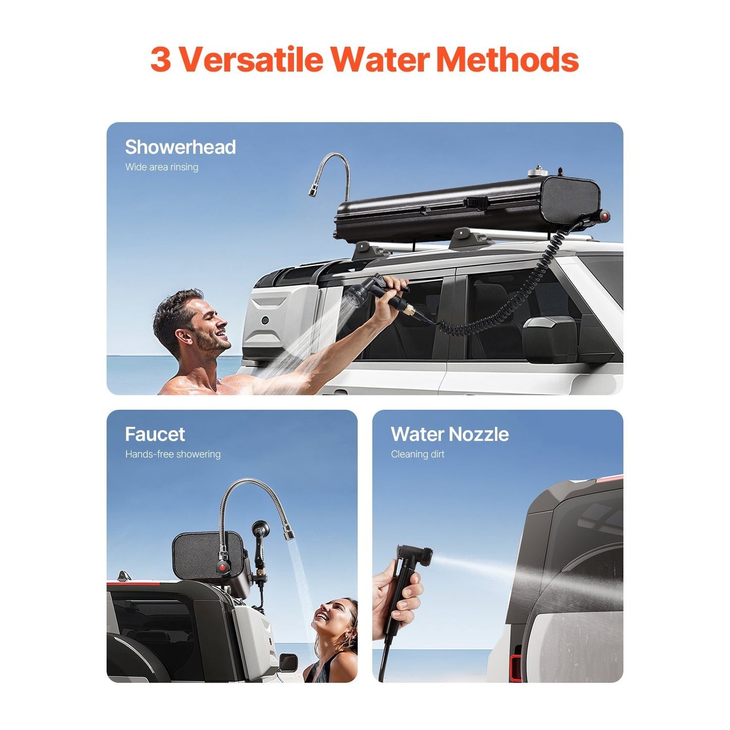 Portable Roof Rack Water Tank with Splash Guard Panel