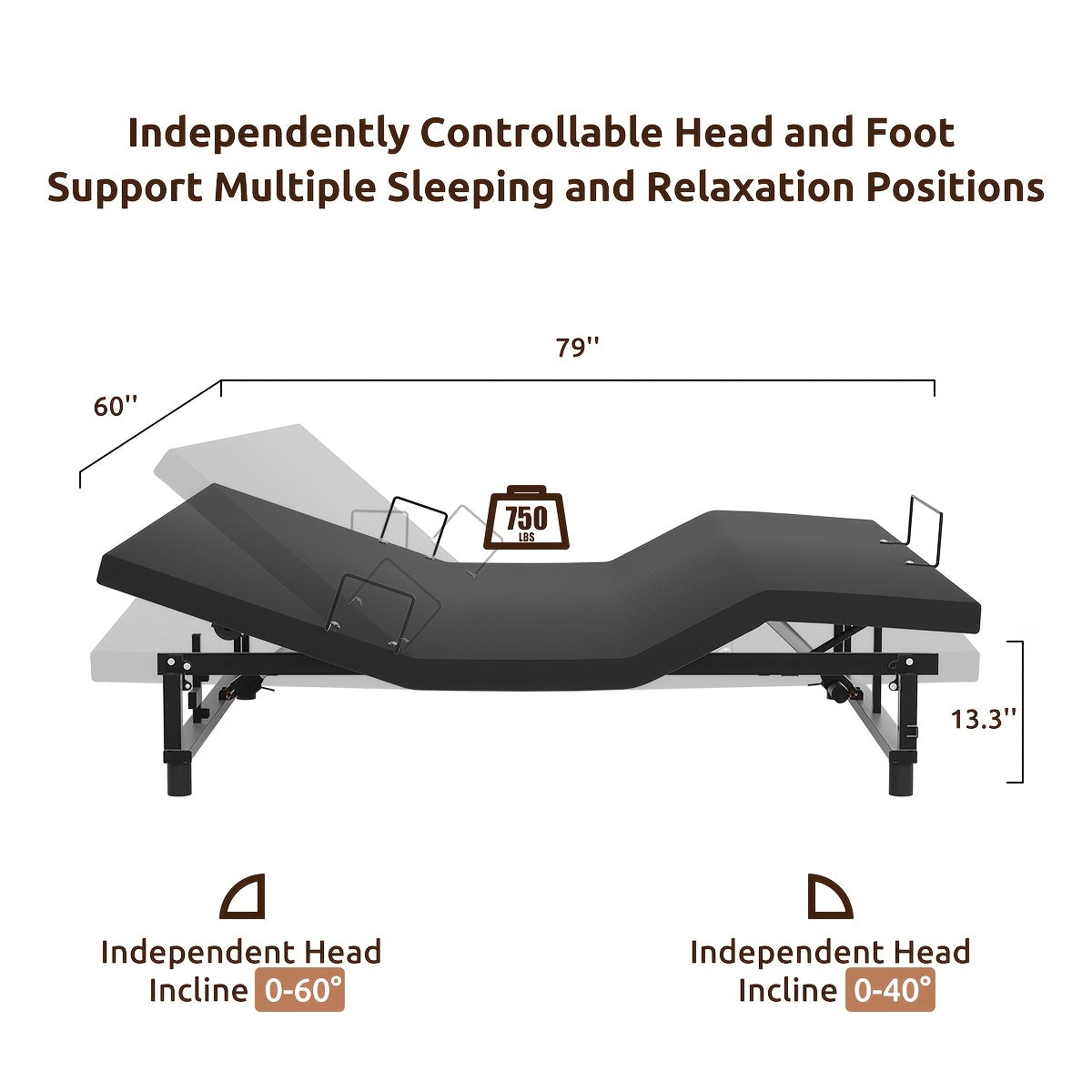 Adjustable Bed Frame Base Wireless Remote Zero Gravity USB