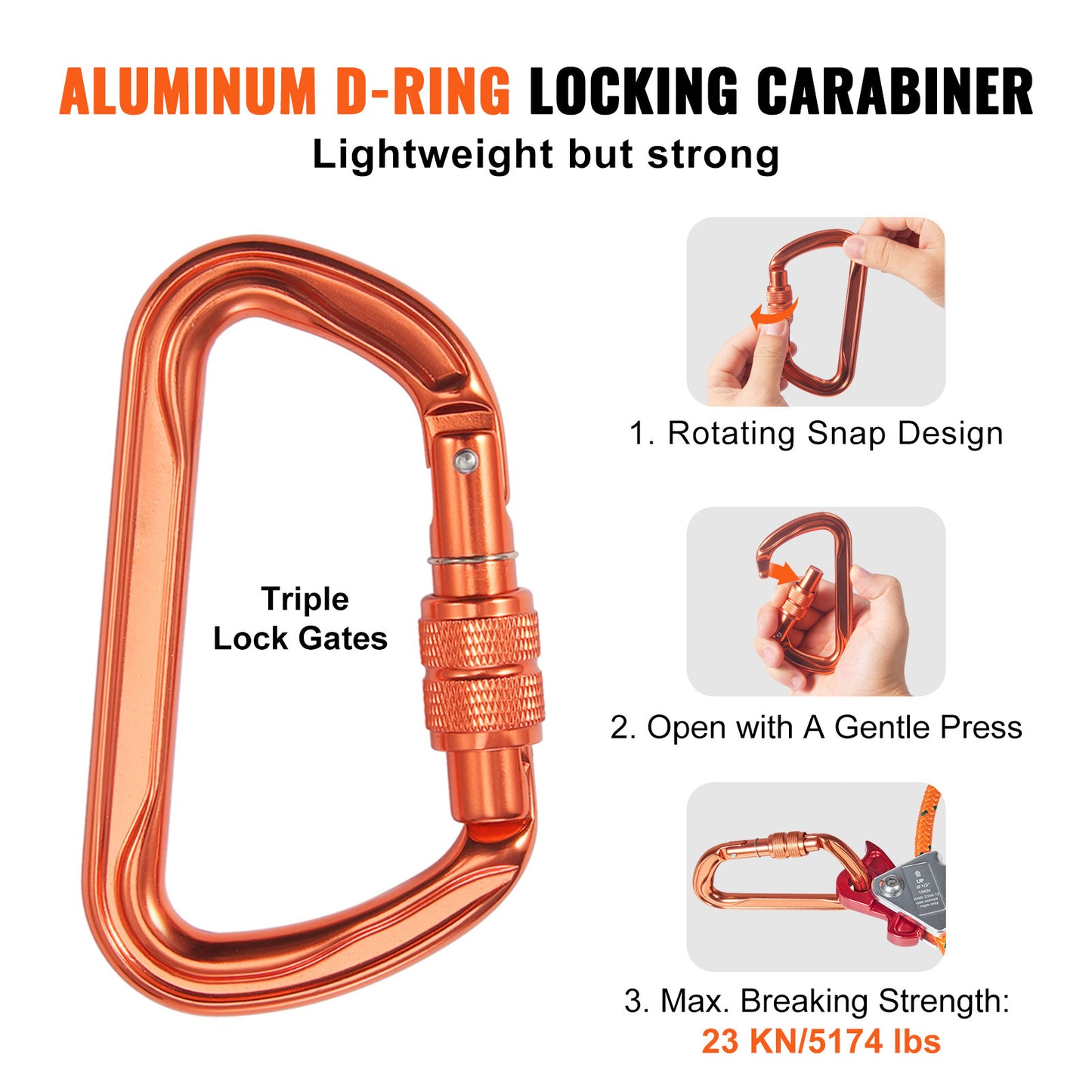 Steel Core Arborist Flipline With Snap Hook And Carabiner