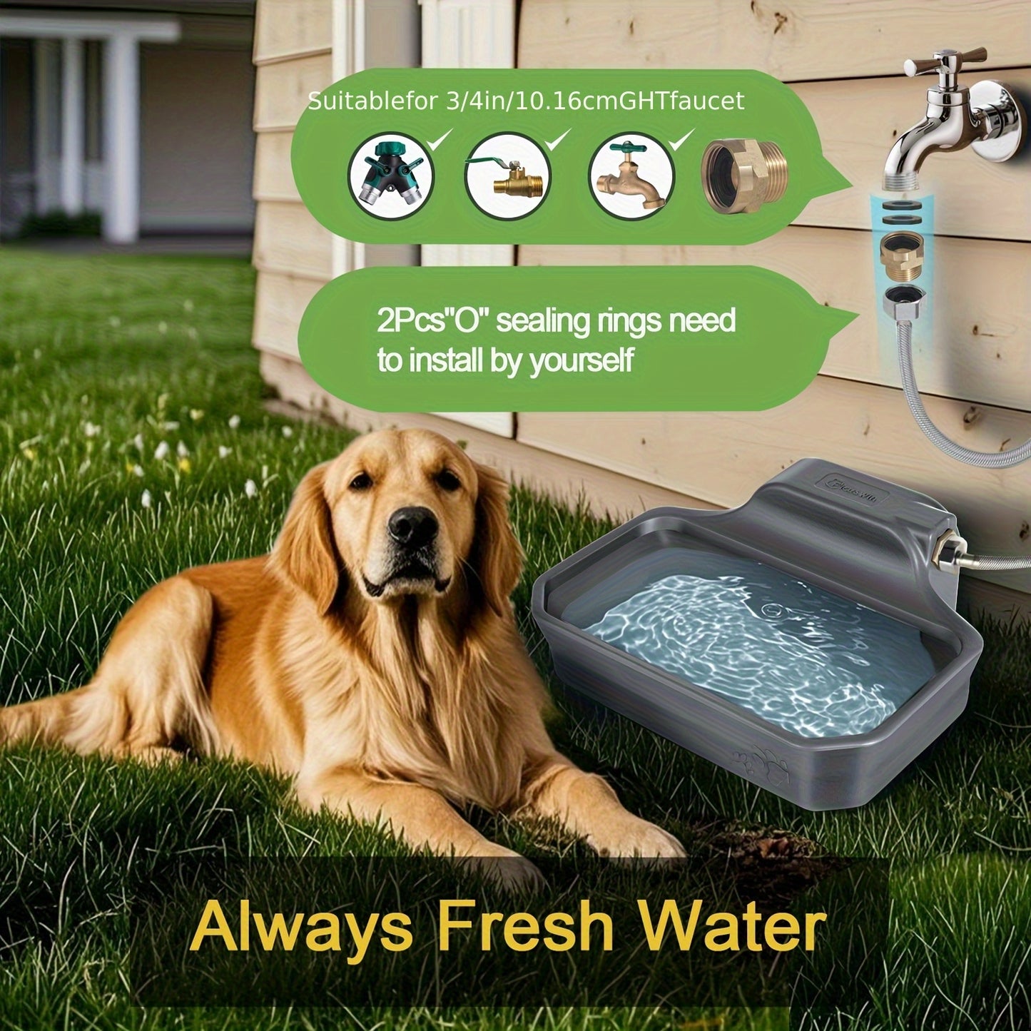Automatic Dog Water Fountain Drinking Area Splash Proof