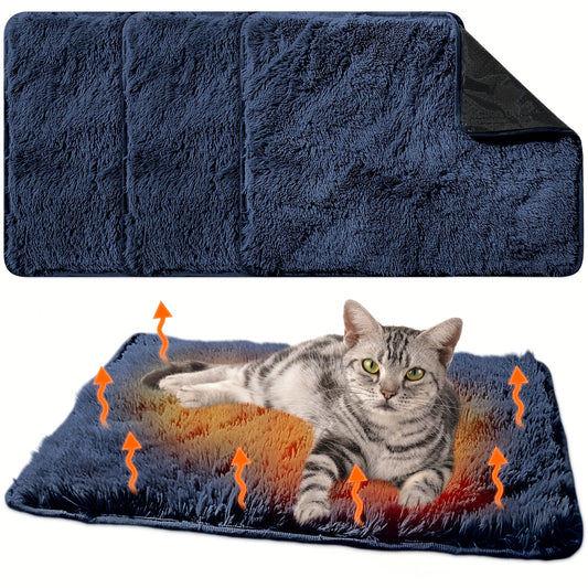 Self Warming Pet Calming Pad With Faux Fur Plush Mat