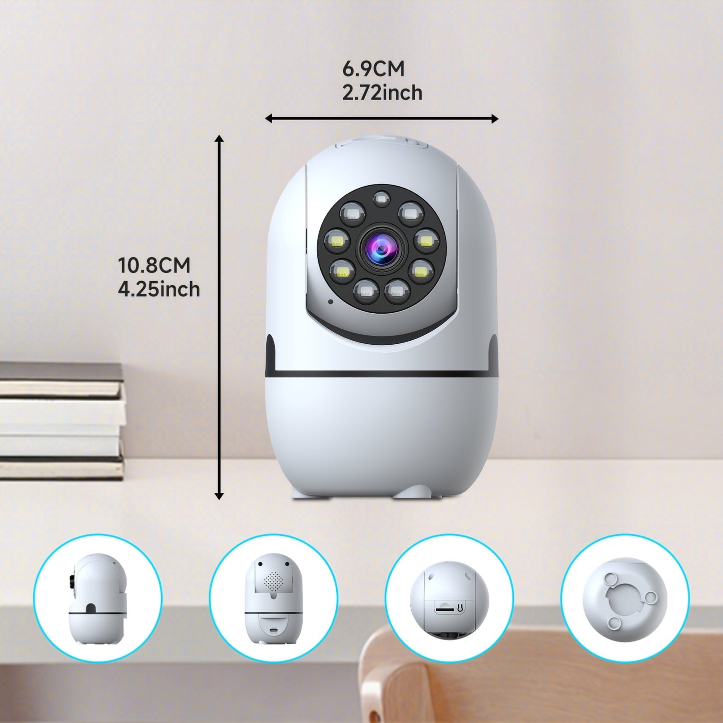 4 Pack Wireless Security Cameras With 360 Degree Rotation Alexa