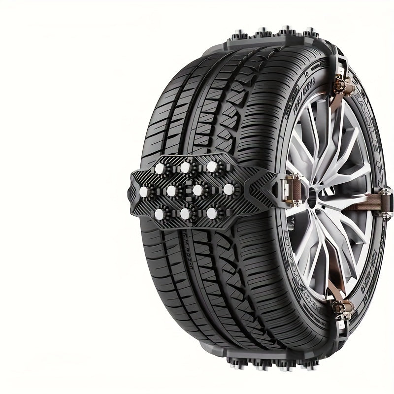 Universal Adjustable Snow Chains for Cars SUVs Sedans Pack