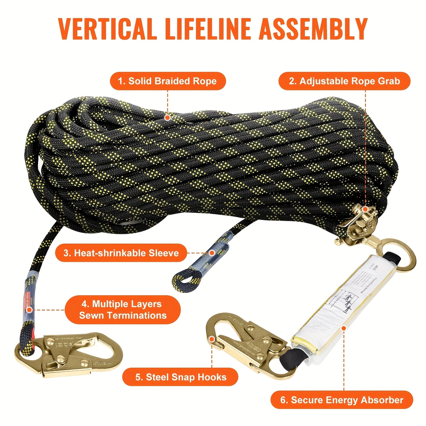 High Strength Climbing Rope For Rock Climbing Safety Gear