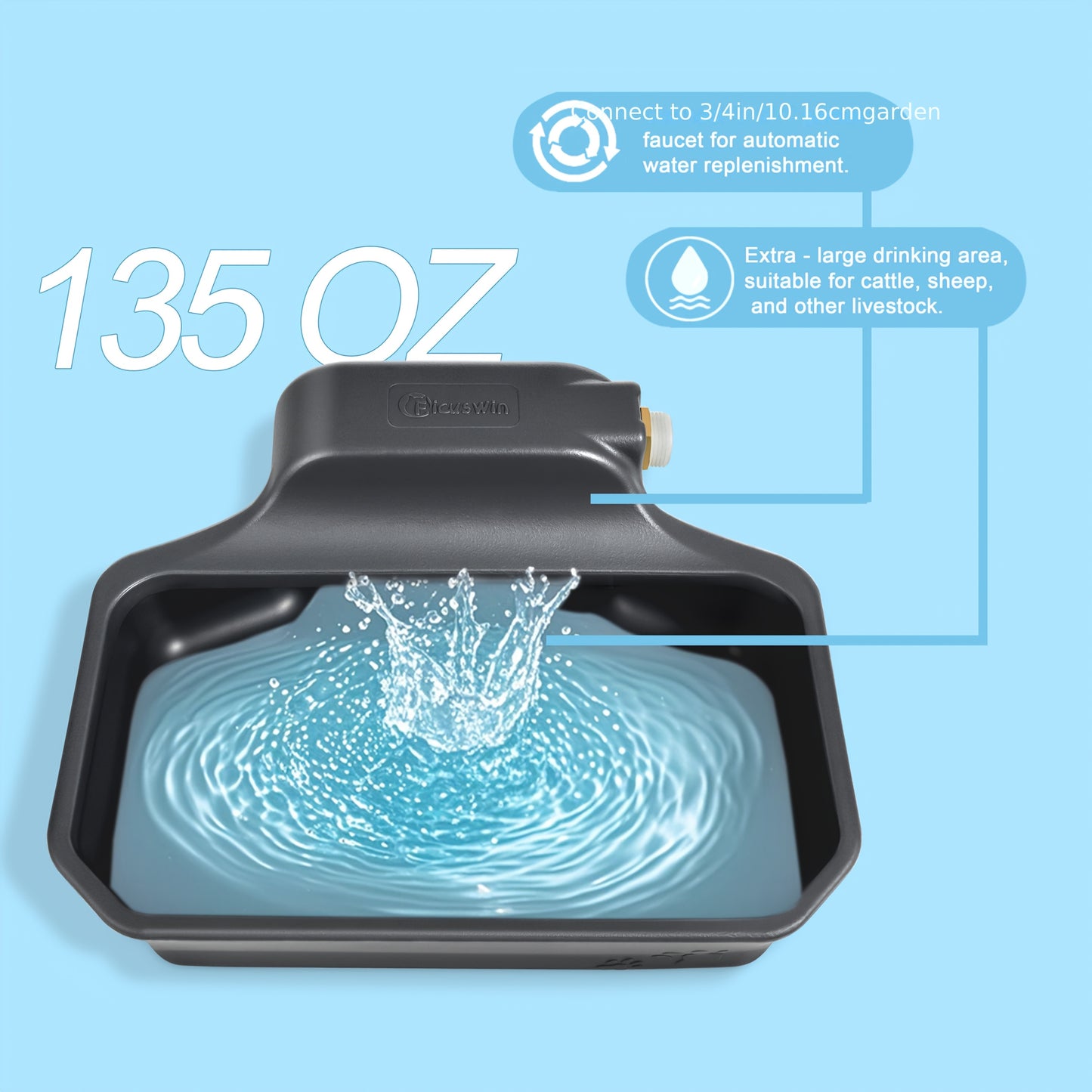 Automatic Dog Water Fountain Drinking Area Splash Proof