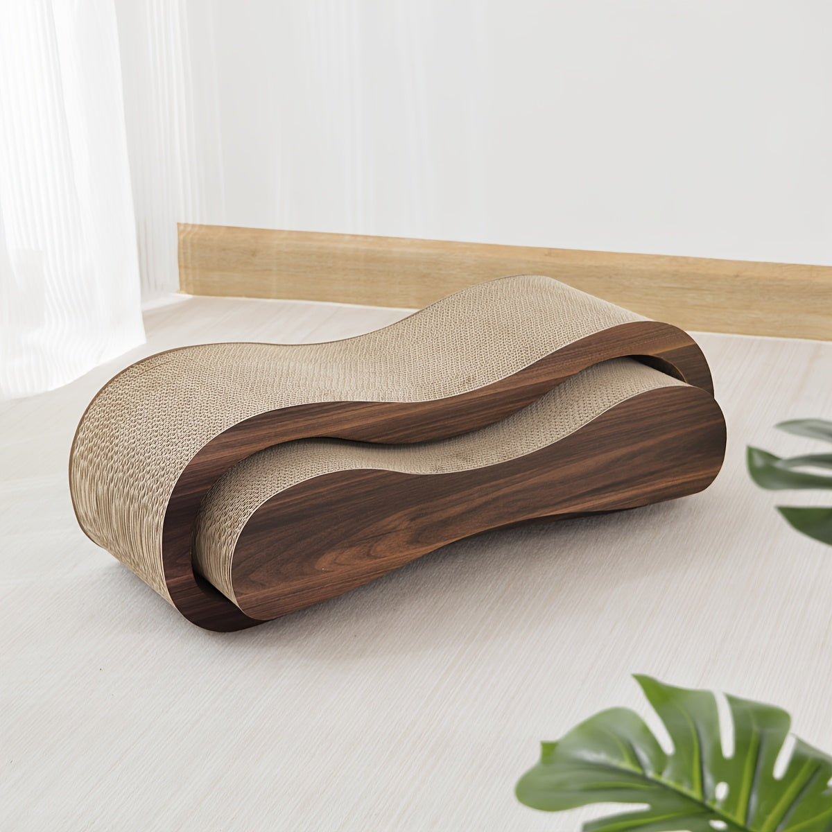 Durable Cat Scratching Board And Resting Bed Two Piece Set