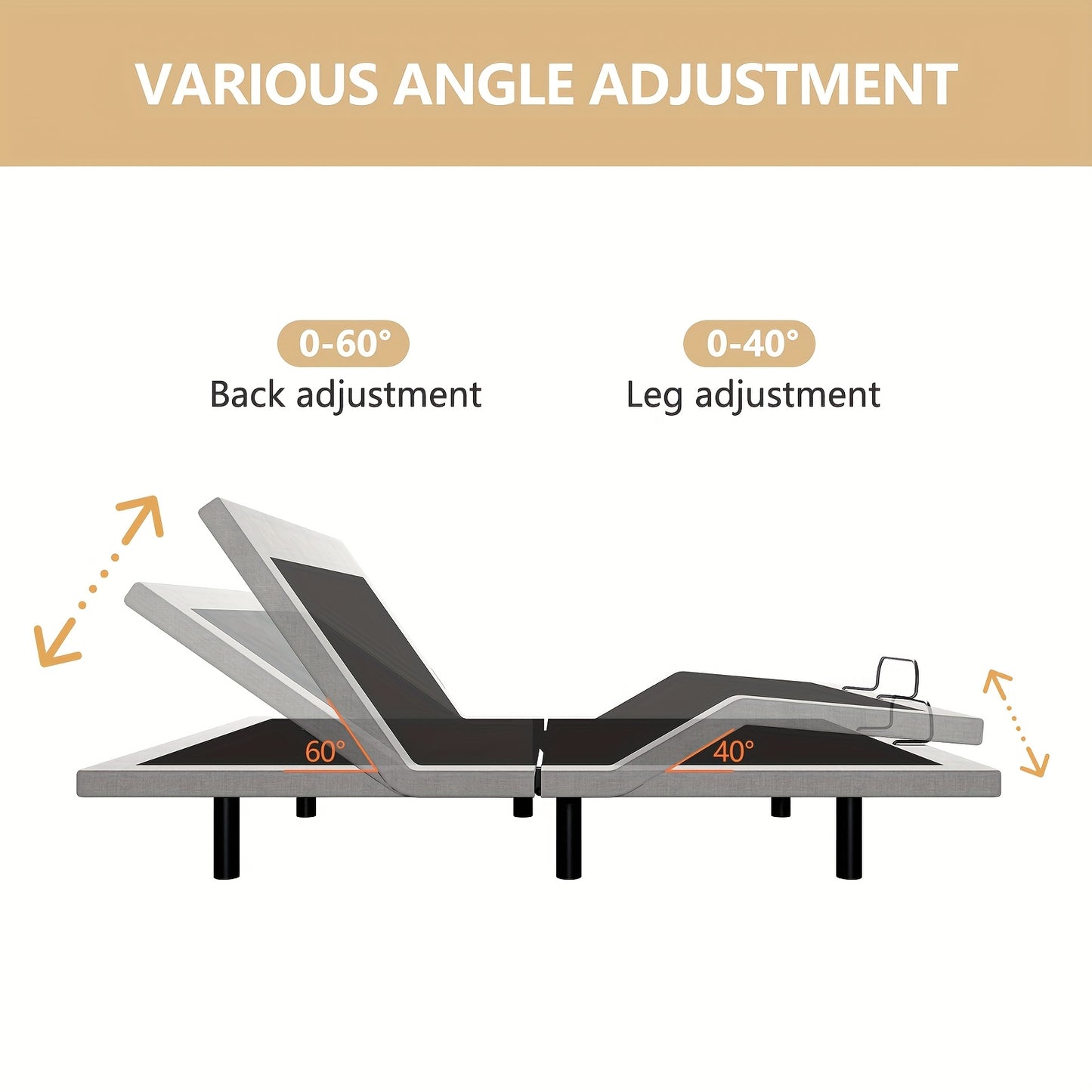 Electric Adjustable Bed Frame With Massage And Remote