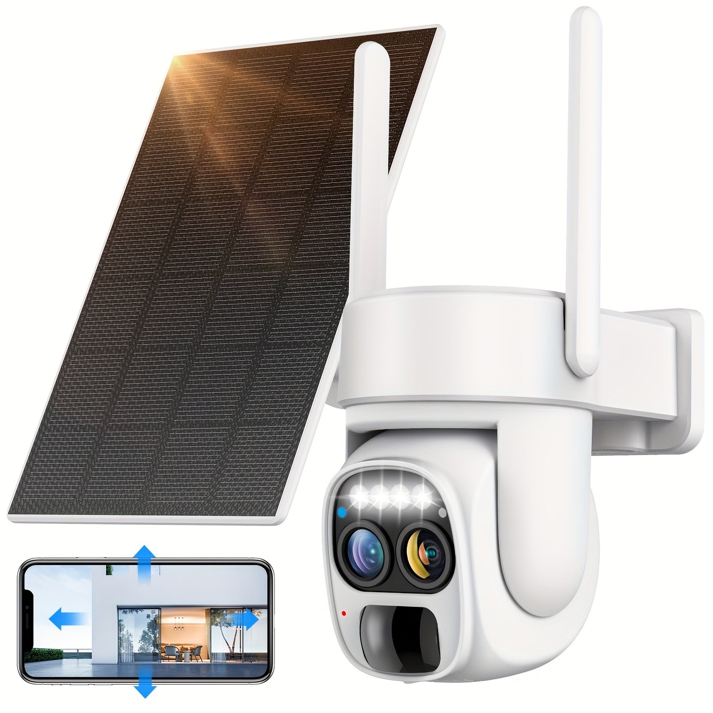 Hawkray 360 Degree Solar Powered WiFi Security Camera System