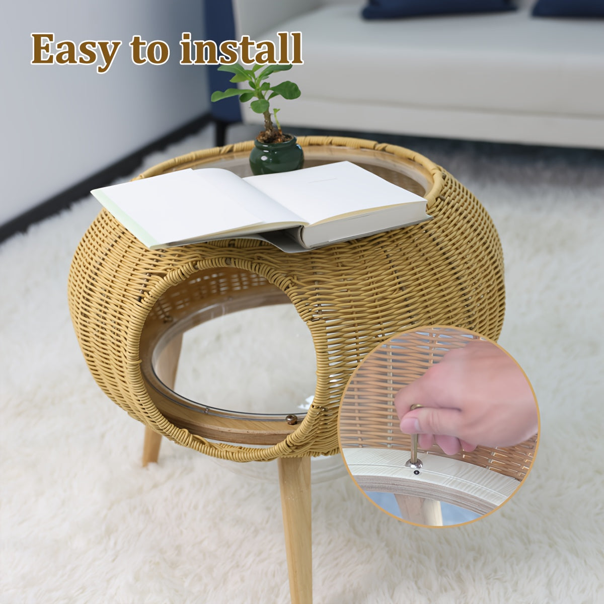 Transparent Space Capsule Cat Hammock With Storage Table