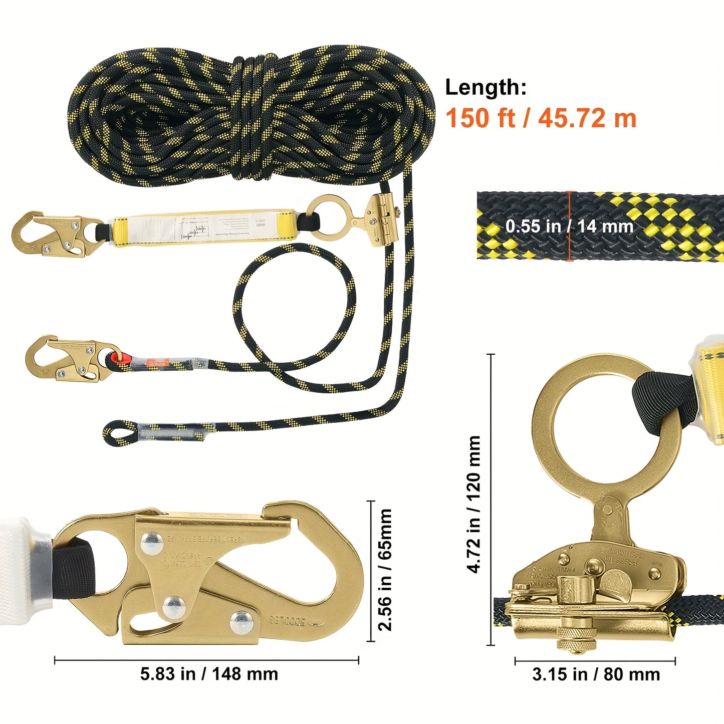 High Strength Climbing Rope For Rock Climbing Safety Gear