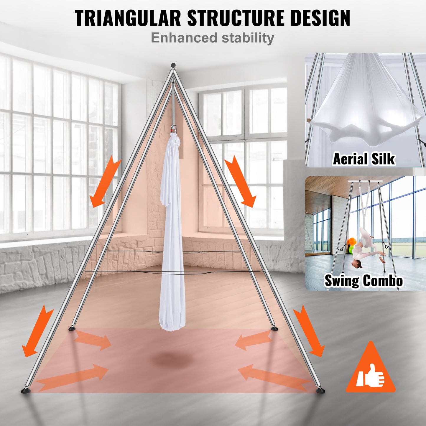 VEVOR Aerial Yoga Frame with Professional Yoga Hammock