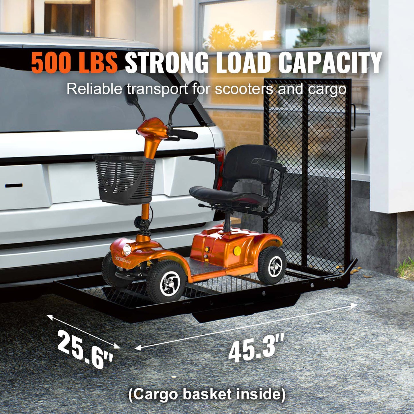 VEVOR Hitch Mount Cargo Carrier for Mobility Scooters and Wheelchairs