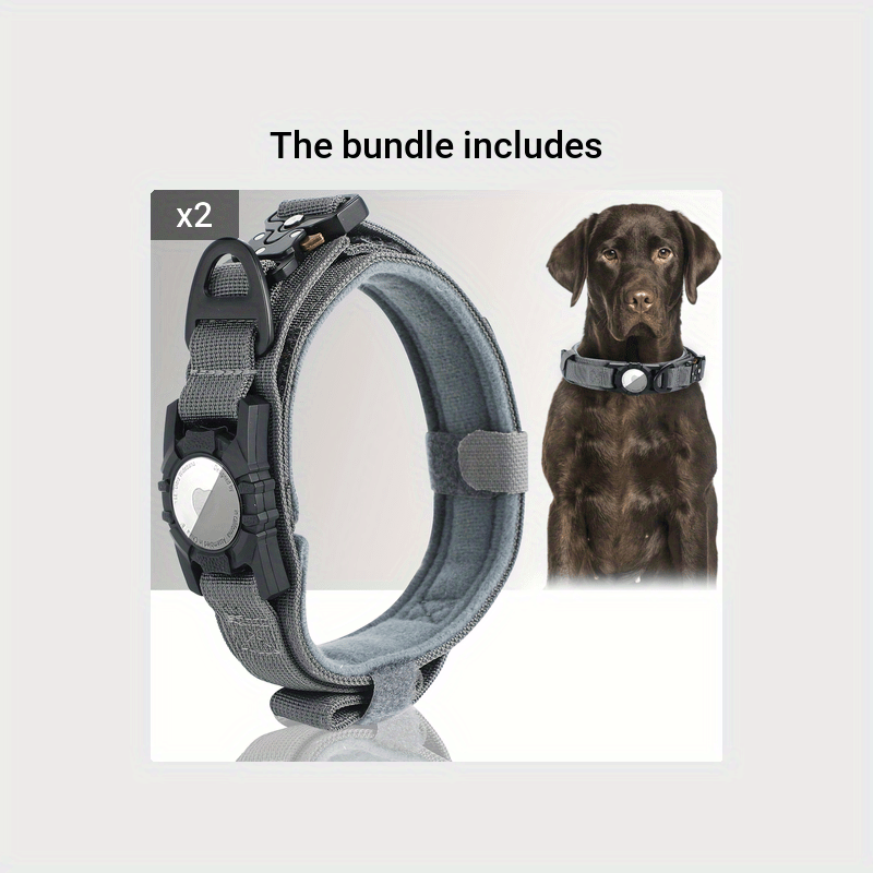 Tactical Nylon Dog Collar With GPS Holder For All Breeds