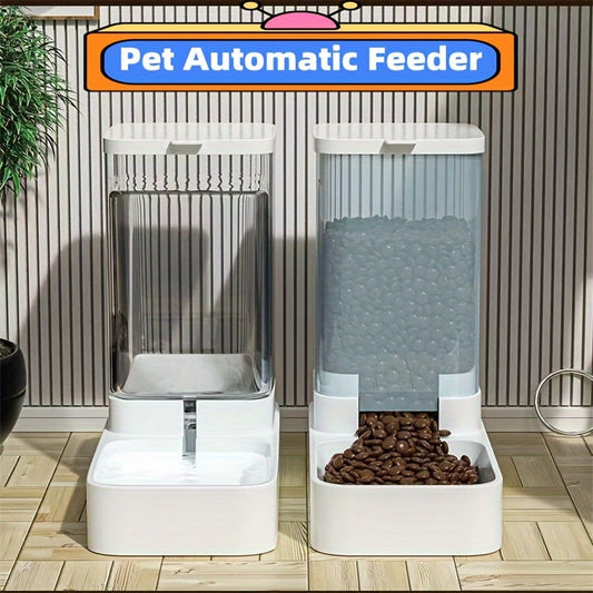 Automatic Cat Feeder And Water Dispenser Set For Pets 1.0 Gal
