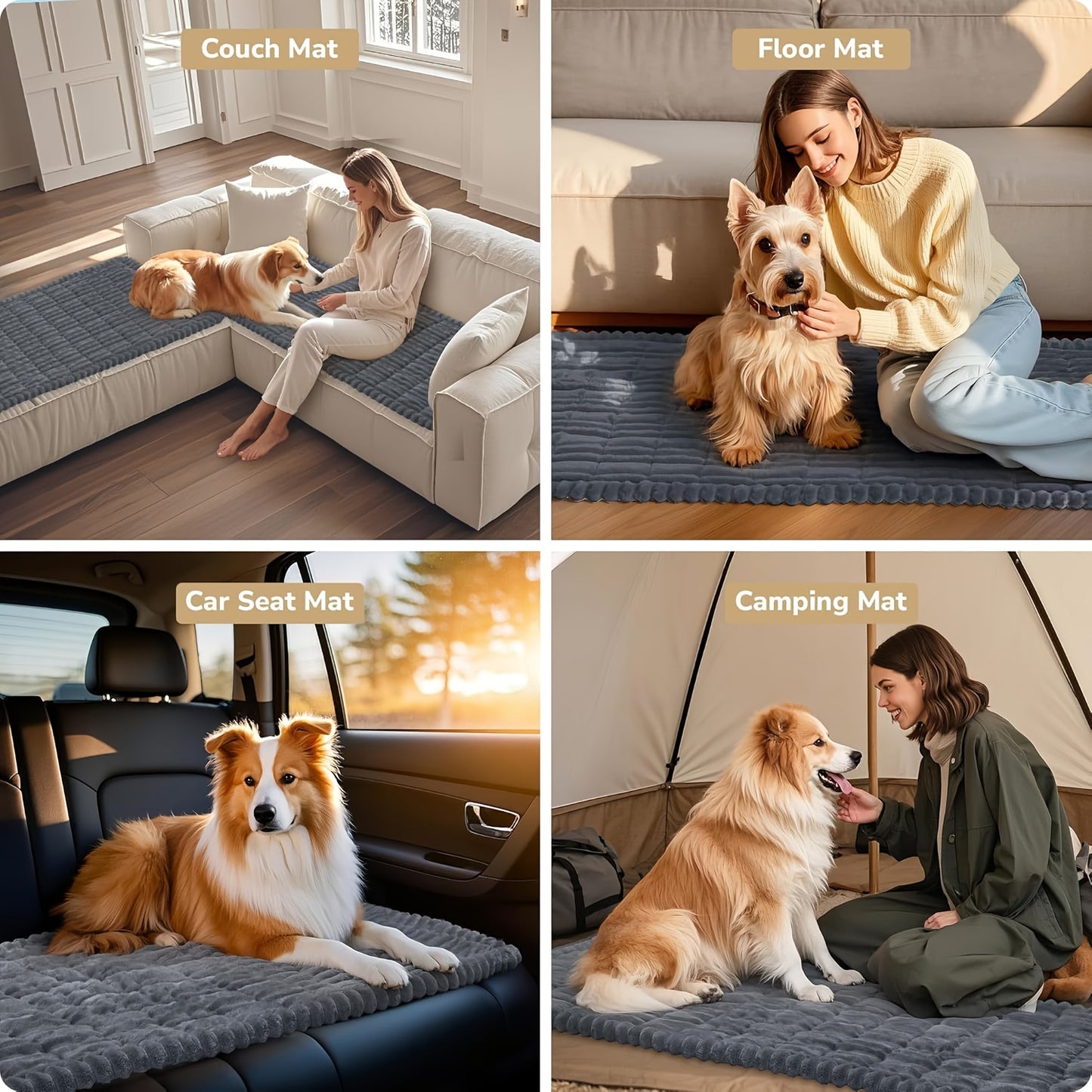 Non Slip Car Dog Seat Cushion Ergonomic Design For Comfort