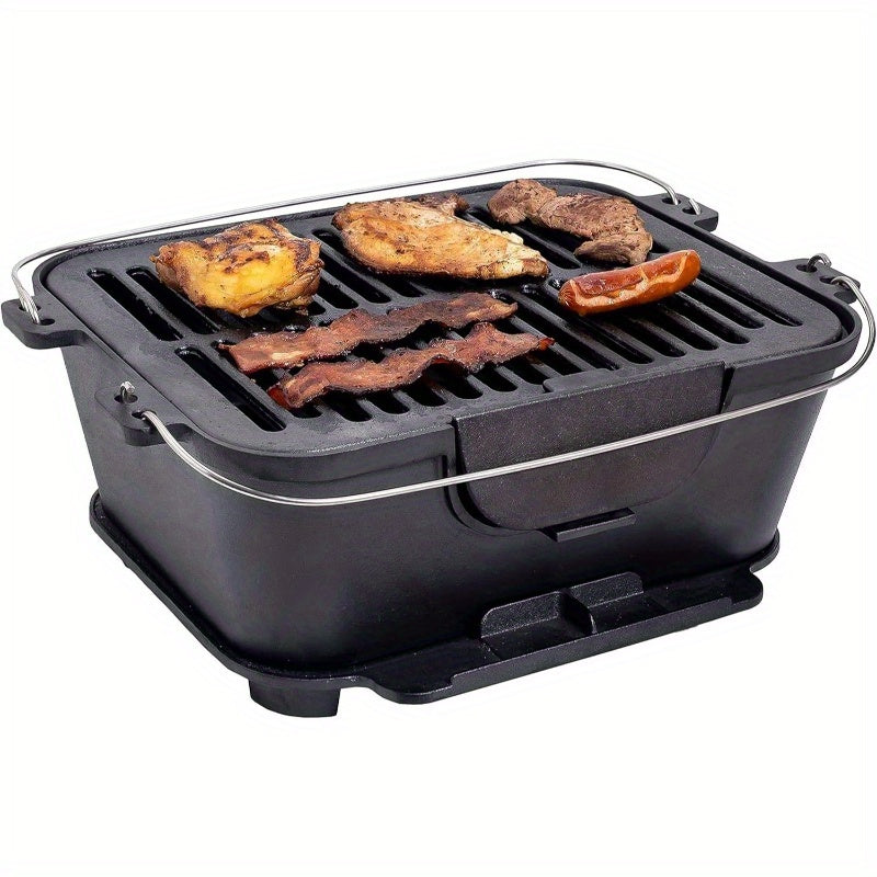 Heavy Duty Preseasoned Cast Iron Grill Indoor Outdoor