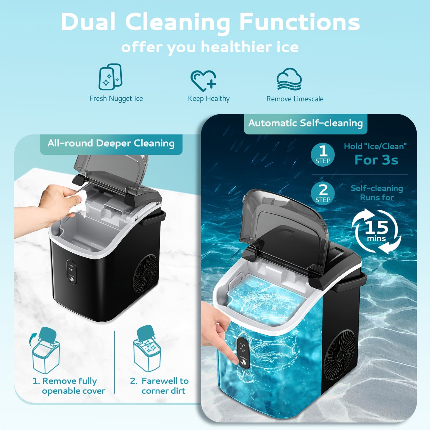 Portable Nugget Ice Maker for Home and Outdoor Fun