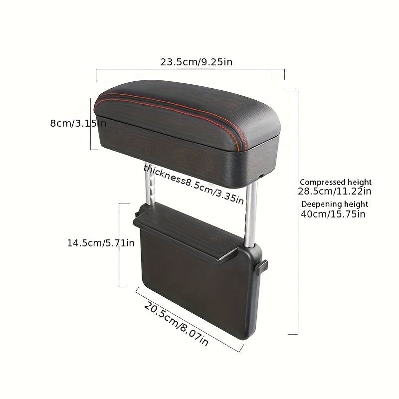 Adjustable Car Armrest Cushion with Storage Box Organizer