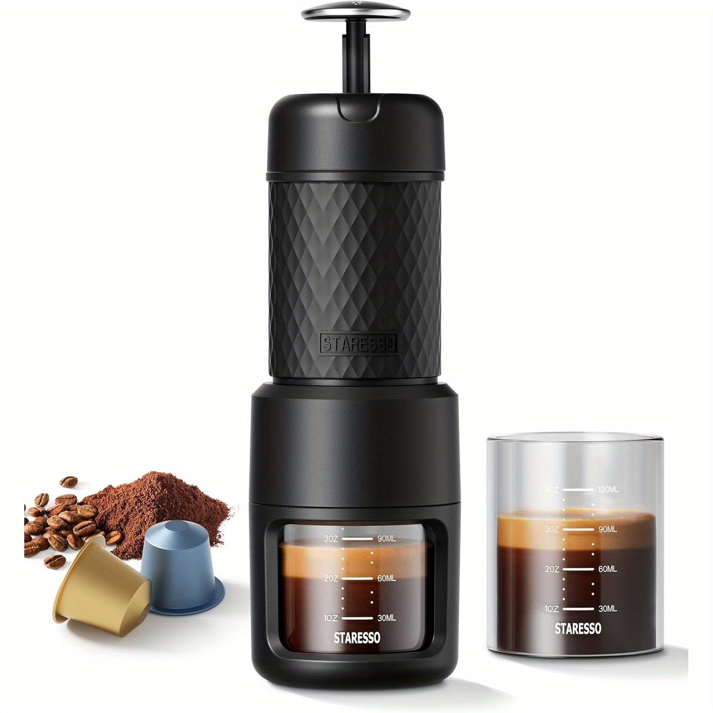 Portable Manual Espresso Maker for Ground Coffee Pods