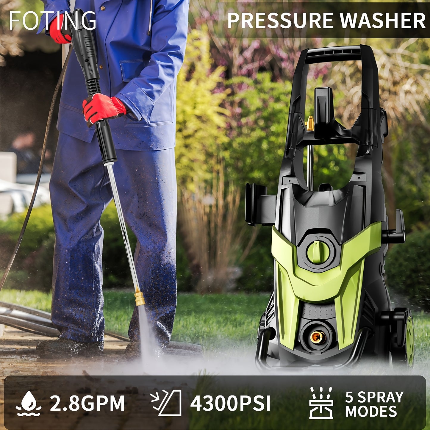 Heavy Duty Electric Pressure Washer With Foam Cannon