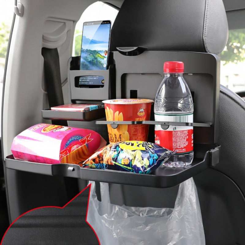 Premium Backseat Organizer with Foldable Tray and Dual Cup Holders