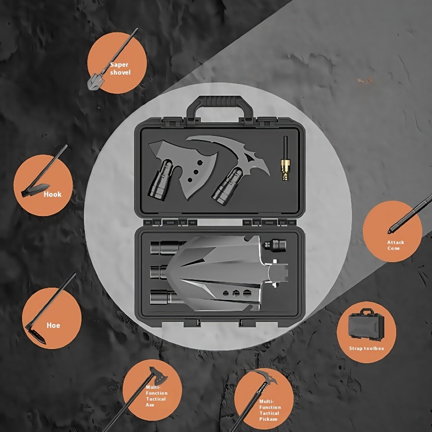 Multi Tool Ax Shovel Pickaxe Set For Outdoor Rescue