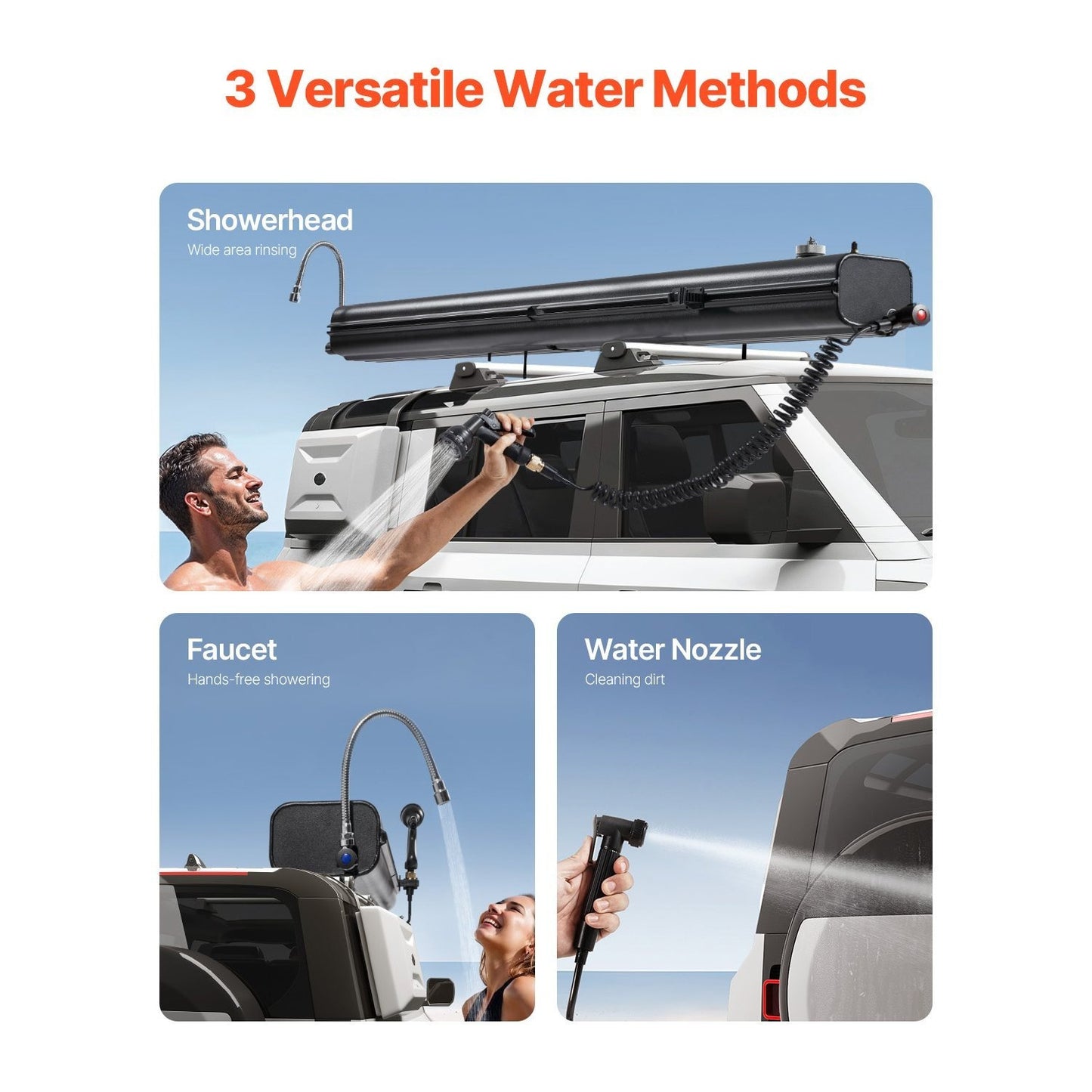 Portable Roof Rack Water Tank with Splash Guard Panel