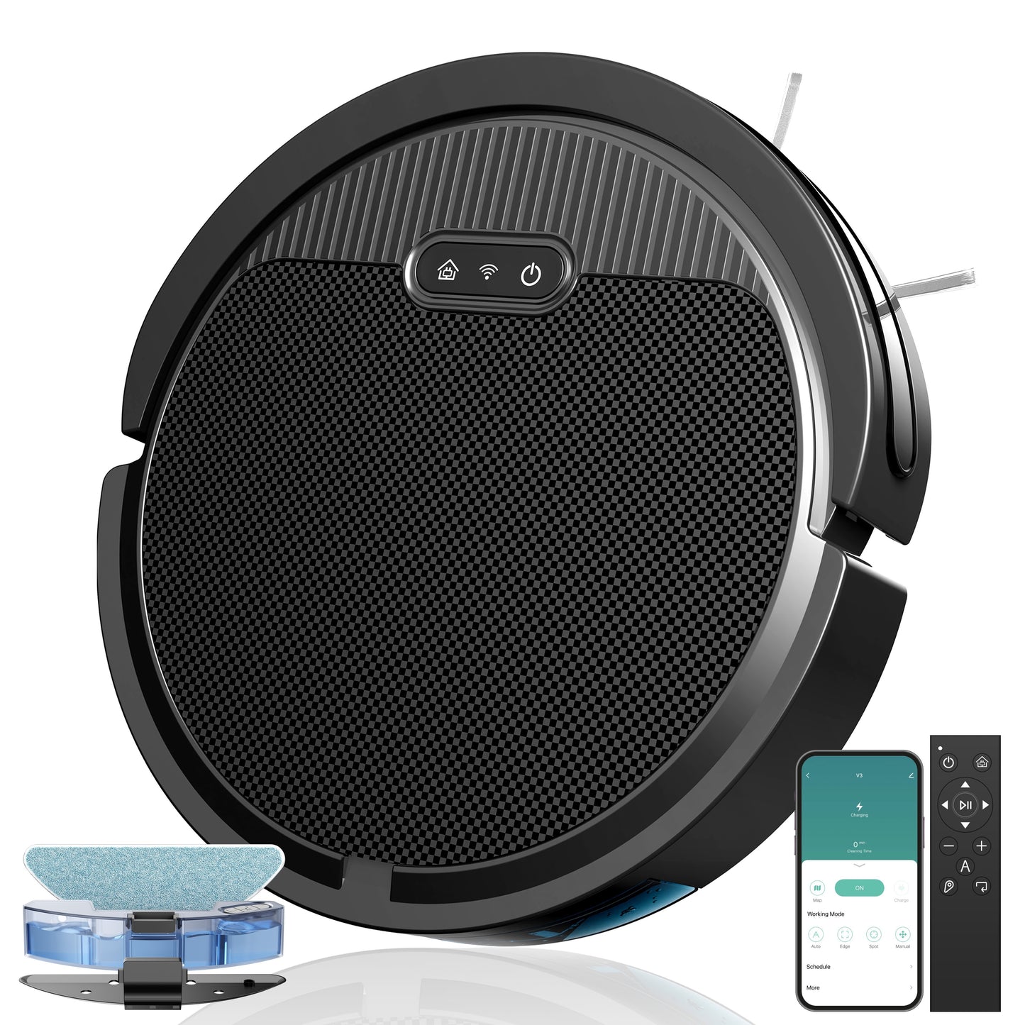 Robotic Vacuum With Mop Combo 5000Pa Suction Smart App
