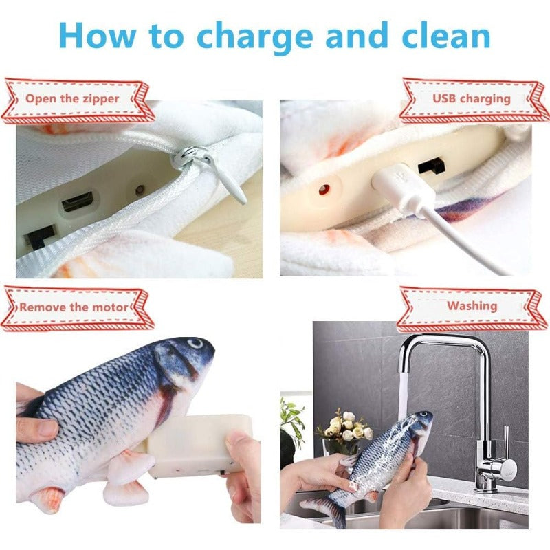 Interactive Flopping Fish Cat Toy 2 Pack Wiggle Indoor