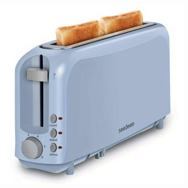 Slim Toaster With 6 Setting Shade Control Removable Tray