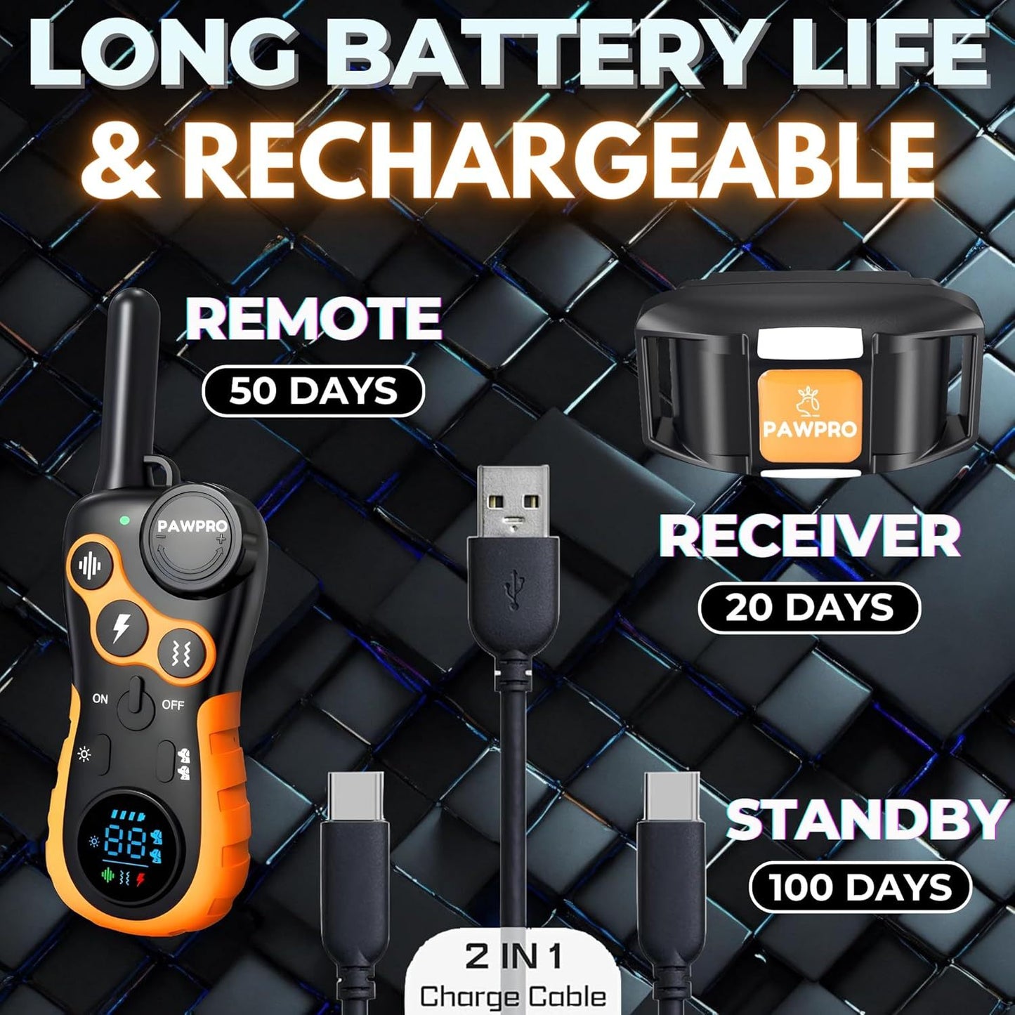 Long Range Dog Training Collar With Remote And Night Light