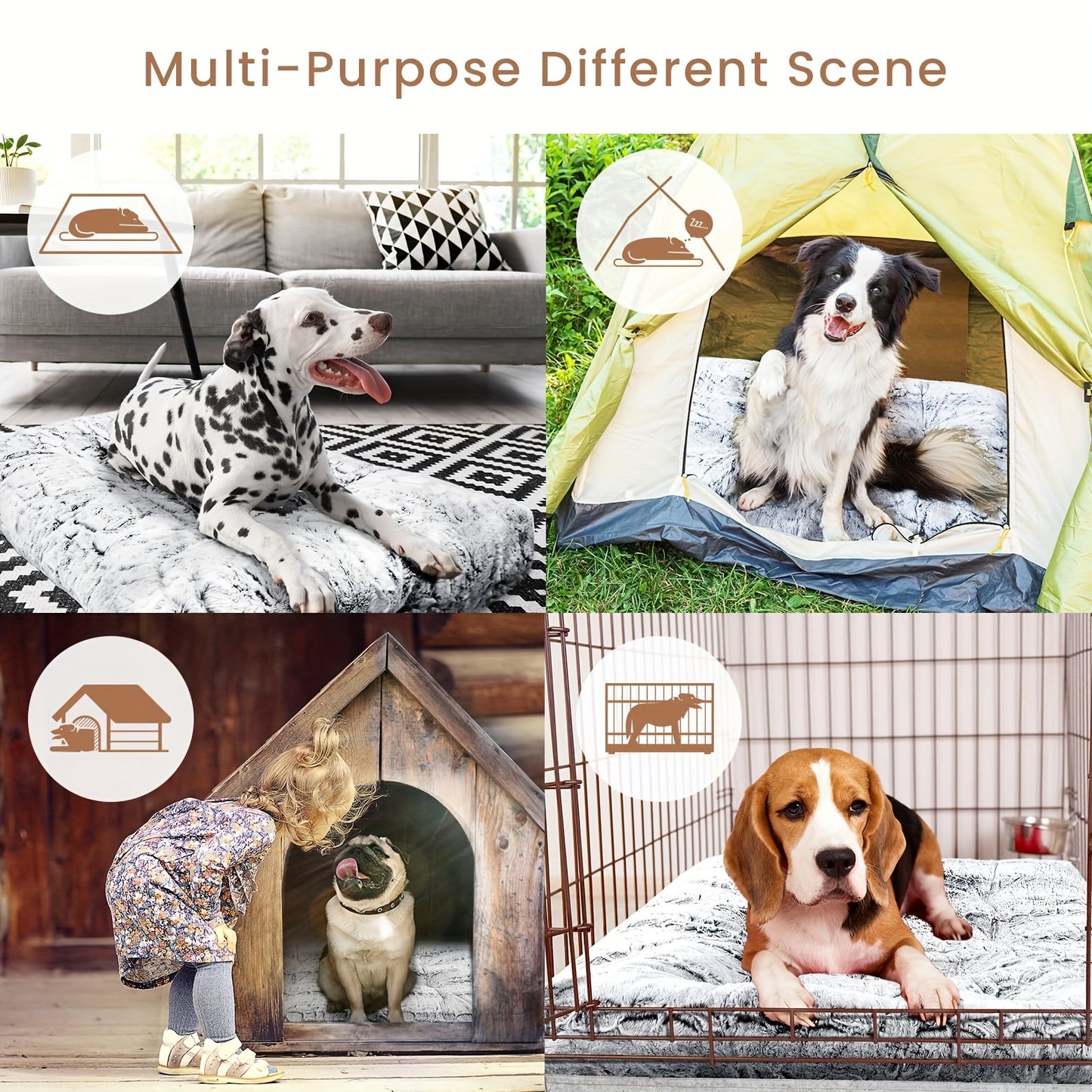 Calming Washable Dog Bed With Soft Faux Fur For Dogs