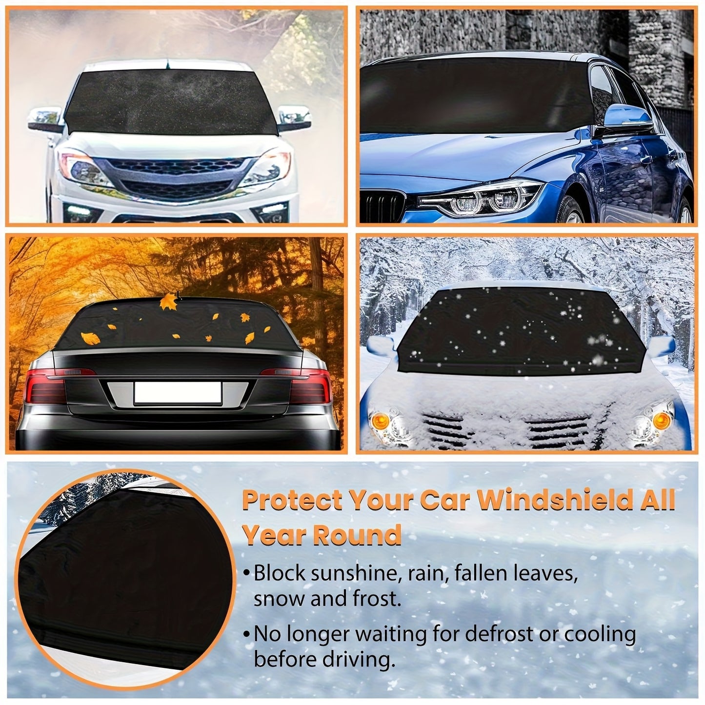 Magnetic Car Windshield Front And Rear Shield Sun Protection