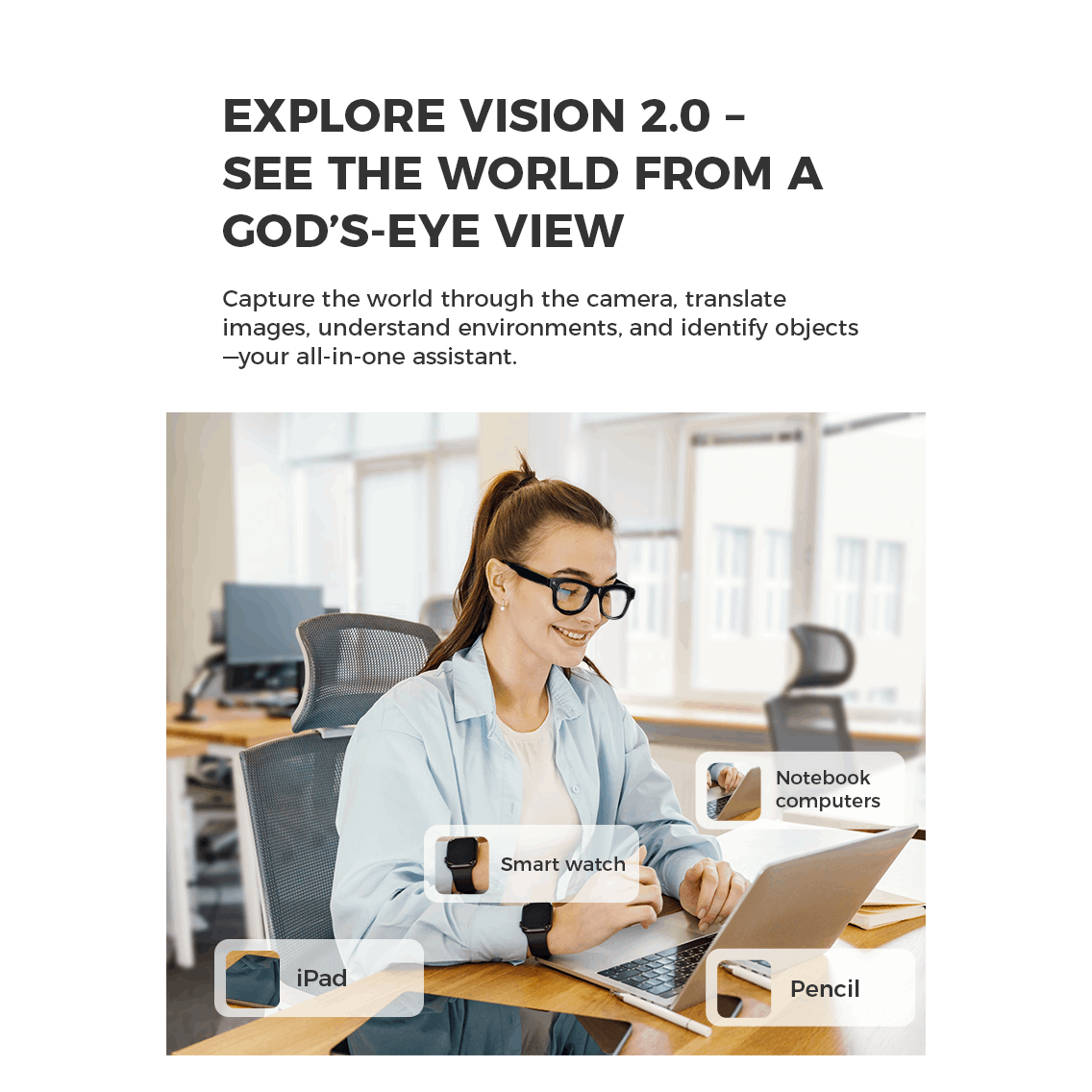 Smart AI Photography Video Glasses Ultra Wide 500W Camera
