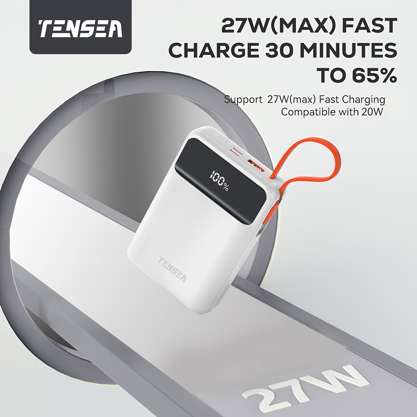 High Capacity Pocket Power Bank 20000mAh USB Type C Charge