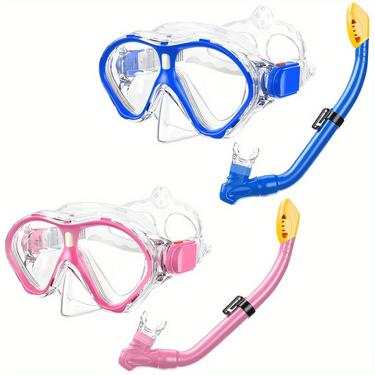Kids Mask And Snorkel Set Anti Fog Dry Top Snorkeling Gear